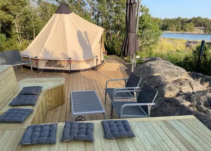 Haerligt Privat Glamping Med Bastutaelt Роскошный шатер *