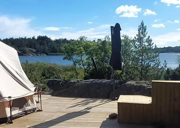 Роскошный шатер Haerligt Privat Glamping Med Bastutaelt Фёглё