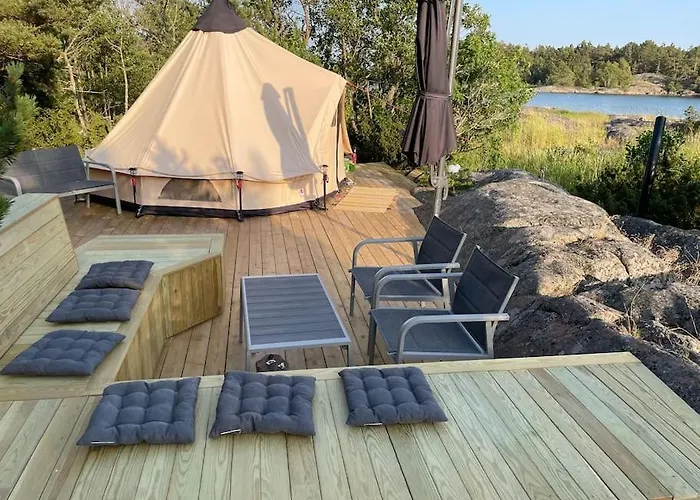 Роскошный шатер Haerligt Privat Glamping Med Bastutaelt *