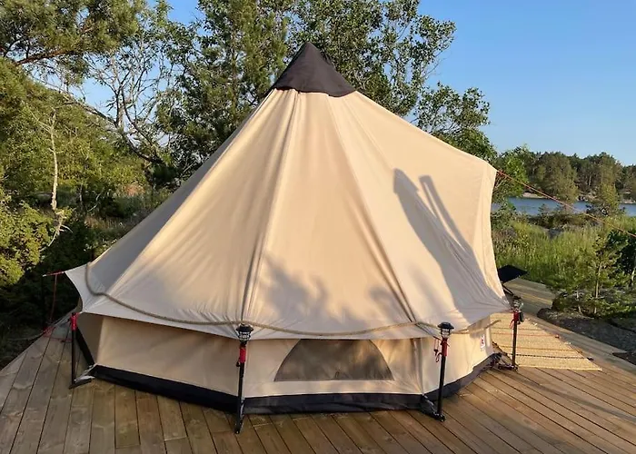 Haerligt Privat Glamping Med Bastutaelt *